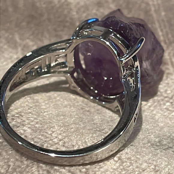AMETHYST Rough Cut Chunky Ring Size 6 NWOTS - Picture 5 of 9